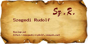 Szegedi Rudolf névjegykártya